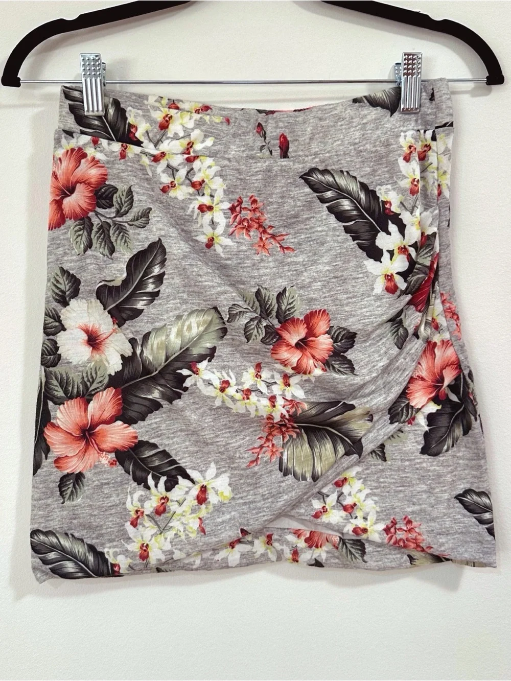 Zara Draped Tropical Floral Mini Skirt Size Medium